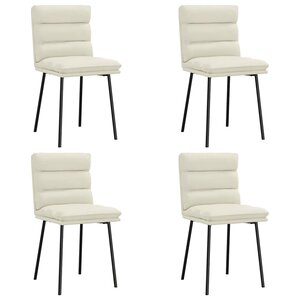 vidaXL Chaises à manger lot de 4 Crème Velours