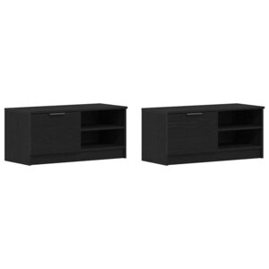 vidaXL Meuble TV 2 Pièces Chêne noir 80 x 35 x 36 5 cm Bois d'ingénierie