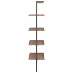 vidaXL Étagère inclinée à 4 niveaux Marron foncé et noir 64x35x152 5cm