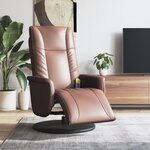 vidaXL Fauteuil inclinable de massage repose-pieds marron similicuir