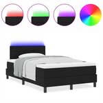 vidaXL Lit Box Spring avec Matelas et LED Noir 120x200 cm Tissu