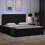 vidaXL Lit avec rangement et LED Noir 160 x 200 cm Simili cuir