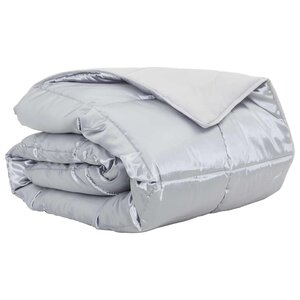vidaXL Duvet d'été simple Argenté 220 x 260 cm Satin et Microfibre