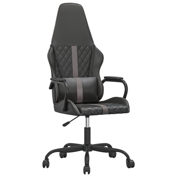 vidaXL Chaise de jeu de massage gris et noir similicuir