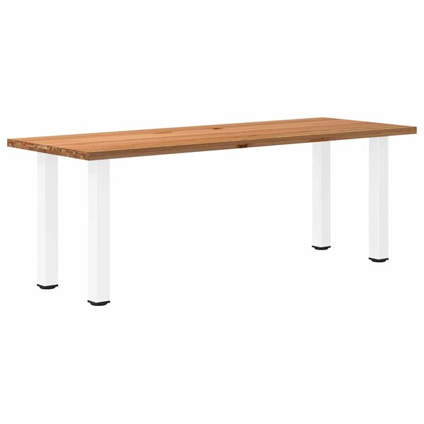 vidaXL Table à manger marron clair bois de chêne massif rectangulaire