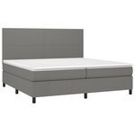 vidaXL Sommier à lattes de lit avec matelas Gris foncé 200x200cm Tissu