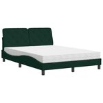 vidaXL Lit avec matelas vert foncé 120x200 cm velours