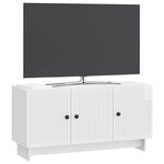 vidaXL Meuble TV Blanc brillant 99 x 34 5 x 50 cm Bois d'ingénierie