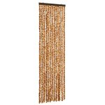 vidaXL Rideau anti-mouches ocre et blanc 56x200 cm chenille