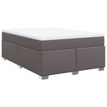 vidaXL Sommier à lattes de lit avec matelas Gris 140x200 cm Similicuir