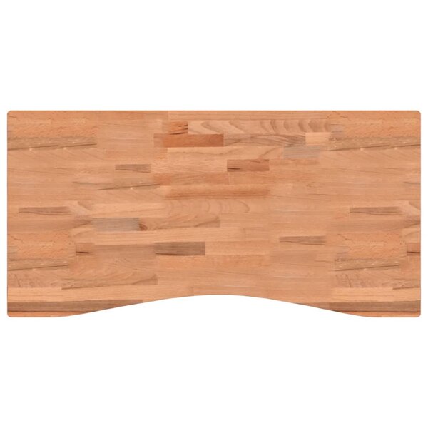 vidaXL Dessus de bureau 100x(45-50)x2 5 cm bois massif de hêtre