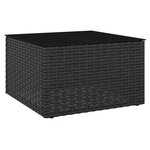 vidaXL Salon de jardin 2 Pièces avec coussins Noir Résine tressée