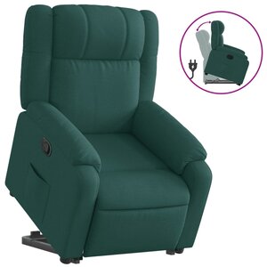 vidaXL Fauteuil inclinable vert foncé tissu