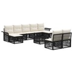 vidaXL Ensemble de canapé de jardin 10 Pièces Noir polyrotin