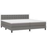 vidaXL Sommier à lattes de lit avec matelas Gris foncé 200x200cm Tissu