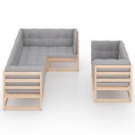 vidaXL Salon de jardin 7 Pièces avec coussins Bois de pin massif