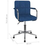 Vidaxl chaise pivotante de bureau bleu tissu