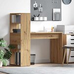 vidaXL Bureau chêne artisanal 113 x 54 x 120 cm Bois d'ingénierie