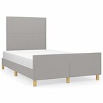 vidaXL Cadre de lit avec tête de lit Gris clair 120x200 cm Tissu