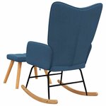 vidaXL Chaise à bascule avec tabouret Bleu Tissu
