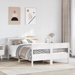 vidaXL Cadre de lit sans matelas blanc 160x200 cm bois de pin massif