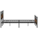 vidaXL Cadre de lit en métal sans matelas chêne fumé 160x200 cm