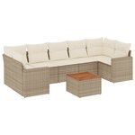 vidaXL Salon de jardin avec coussins 8 Pièces beige résine tressée