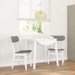 vidaXL Chaises à manger coussins 2 Pièces blanc bois massif caoutchouc