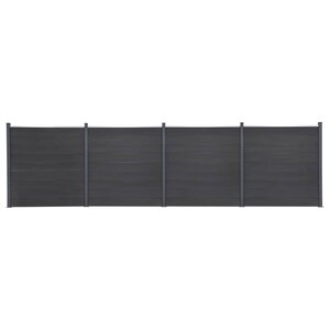 vidaXL Ensemble de panneaux de clôture gris 699x186 cm WPC