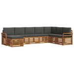 vidaXL Ensemble de canapés d'extérieur 8 pc Naturel et Anthracite
