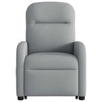 vidaXL Fauteuil inclinable de massage électrique Gris clair Tissu