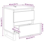 vidaXL Cabinet de chevet 2 Pièces chêne artisanal 40 x 35 x 50 cm