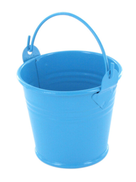 Seau en métal bleu Ø 6 5 cm x H 6 2 cm
