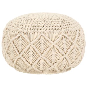 vidaXL Pouf fait à la main en macramé 45 x 30 cm Coton