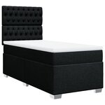 vidaXL Sommier à lattes de lit avec matelas Noir 90x190 cm Tissu