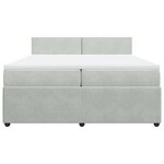 vidaXL Sommier à lattes de lit et matelas Gris clair 200x200cm Velours