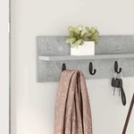vidaXL Porte-manteau mural Montage mural Gris béton 100 x 10 5 x 18 cm