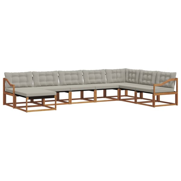 vidaXL Ensemble de canapés d'extérieur 8 pc Gris Naturel et Clair