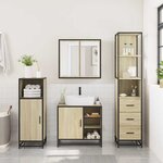 vidaXL Ensemble de meubles de salle de bain 3 Pièces chêne sonoma