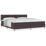 vidaXL Lit à Ressort avec Matelas Marron Foncé 200x200 cm Tissu