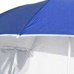 vidaXL Parasol de plage avec parois latérales bleu 215 cm