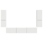 vidaXL Ensemble meuble TV Montage mural 4 Pièces Blanc Bois d'ingénierie
