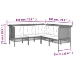 vidaXL Salon de jardin 6 Pièces avec coussins Gris Résine tressée