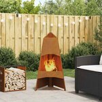 vidaXL Braise Marron 50 x 50 x 95 cm Acier résistant aux intempéries