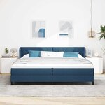 vidaXL Lit boxspring avec matelas avec matelas Bleu 200 x 200 cm tissu