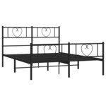 vidaXL Cadre de lit métal sans matelas avec pied de lit noir 120x200cm