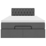 vidaXL Lit ottoman avec matelas et LED gris foncé 120x190 cm tissu