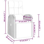 vidaXL Ensemble à manger de jardin 7 Pièces Noir Poly rotin et acacia