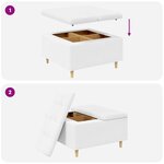 vidaXL Pouf de rangement Blanc 80 x 80 x 45 cm Simili cuir