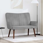 vidaXL Sofa 2 places Gris clair 115 x 61 x 87 cm Velours (V)